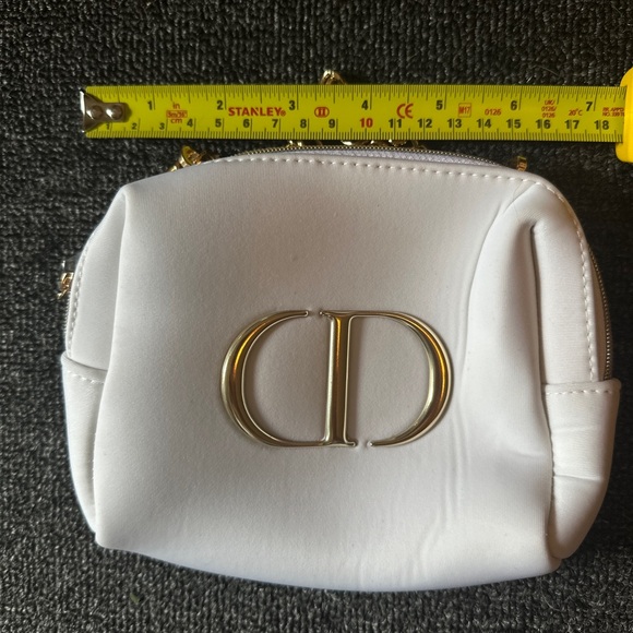 AUTH DIOR White Square Bag - *new!!* — Make-up Pouch Converted To Shoulder Bag! - Picture 3 of 5